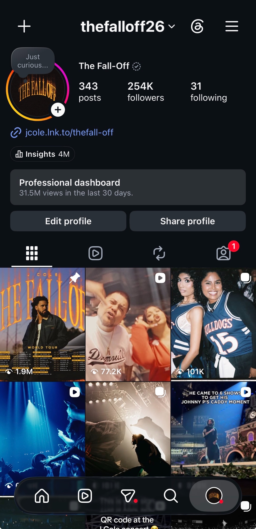 @thefalloff26 Instagram profile grid