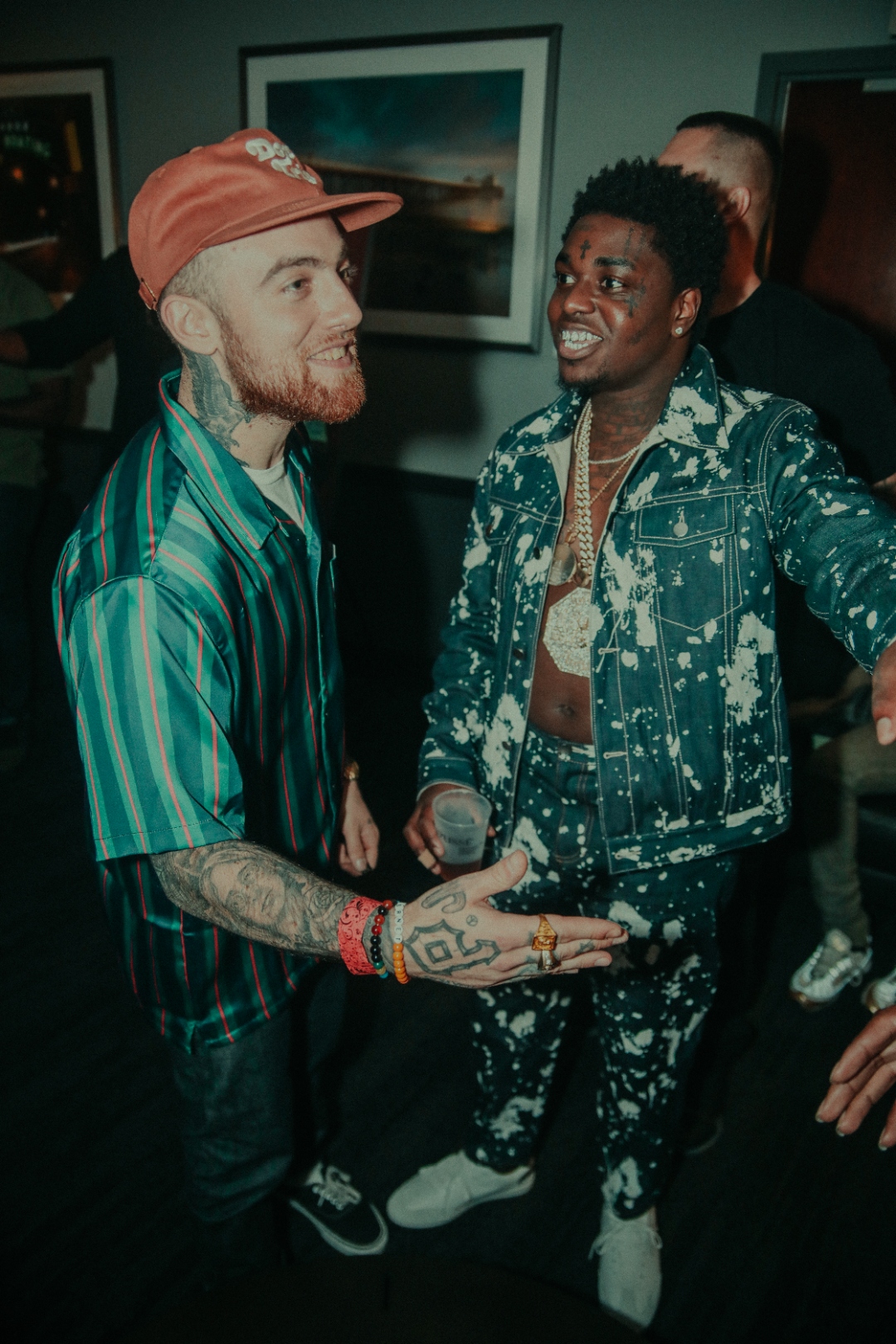 Mac Miller and Kodak Black candid backstage